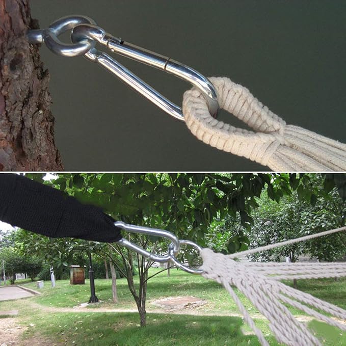 Stainless Steel Spring Snap Hook Carabiner M6 M8 M10 Heavy Duty Carabiner Clip Spring Clips Keychain 516 Inch Quick Links for Backpack, Hammocks, Camping, Swing(163010PCS)