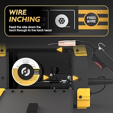 TOOLIOM 135A MIG Welder Flux Core 110V MIG Welder Gasless Flux MIG/Lift TIG/Stick 3 in 1 Welding Machine IGBT DC Inverter with LCD Display