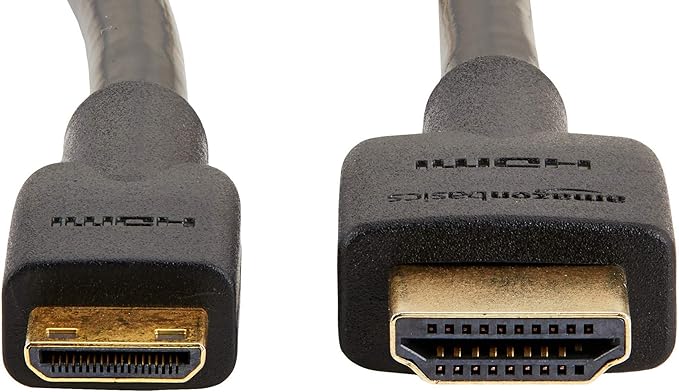 Basics High Speed Mini HDMI (Source) to HDMI (Display) Cable, 1.8 m, Black