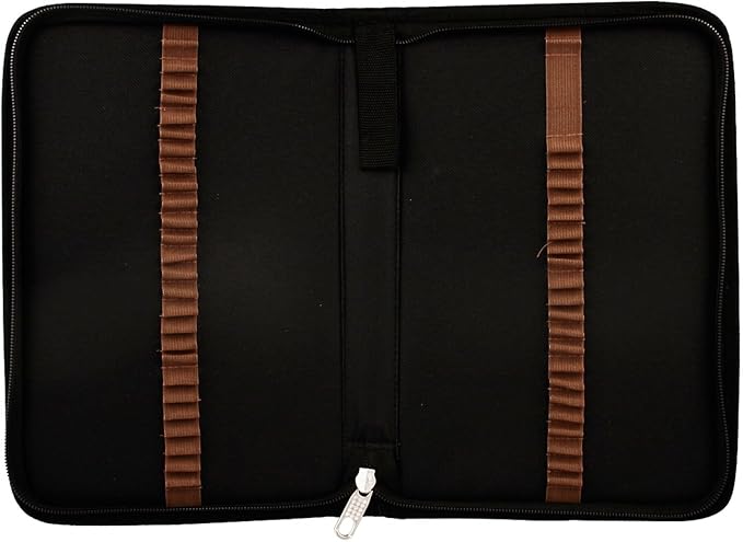 US Art Supply 48 Slot Zippered Nylon Pencil Carry Case - Size: 11.4" x 7.6" x1.4"