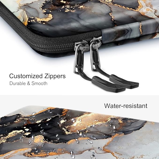 FINPAC Hard Laptop Sleeve Case for 13 inch MacBook Air M3 M2 M1 2024, 14 inch MacBook Pro M4M3M2M1 A2918 A2992 A2779 A2442, Waterproof Case for Dell, Surface Laptop, HP, Acer, Cloudy Marble