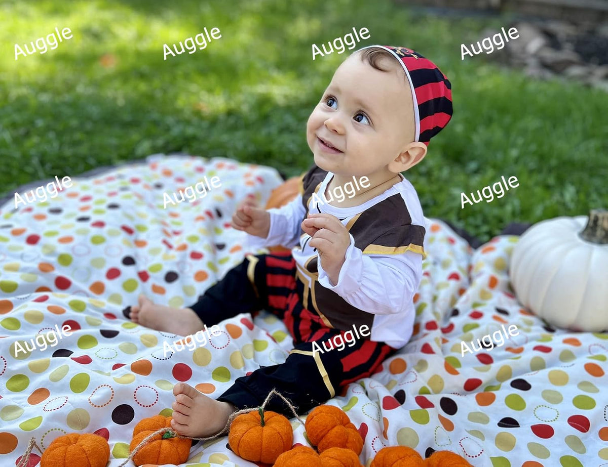 Auggle Toddler Baby Boy Outfits Pirate Set for Children Halloween Costume Kid Long Sleeve with Head Scarf