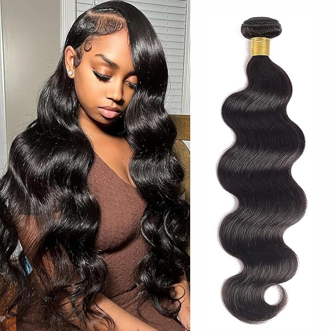 Cirvty 20 Inch Body Wave Bundle Human Hair 1 Bundles Body Wave Bundles 100 Unprocessed Brazilian Virgin Hair Bundles Double Weft Weave Bundles Human Hair Natural Black Color