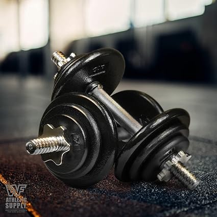 CAPHAUS Black Standard Solid Cast Iron Weight Plates 1-inch Center Hole for Standard Barbell Dumbbell Handles Size available in 1.252.557.51012.525 50 LB Multiple Options