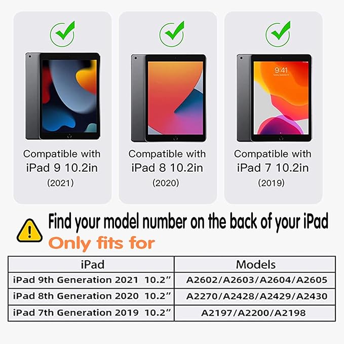Case for iPad 9th/8th/7th Generation-Built-in Screen Protector,with Pencil Holder&360°Rotating Hand Strap,Shoulder Strap,Case for iPad 10.2 inch 2021-2019(Pink/Beige)