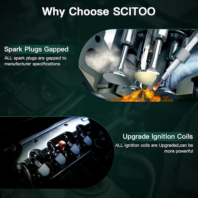 SCITOO Ignition Coil Set Compatible for Ford ExpeditionExplorerfor F150 F-250 Super Dutyfor Lincoln Mark LT for Mercury Mountaineer 2008-2014 Automobiles Fit for OE: DG521 C1659