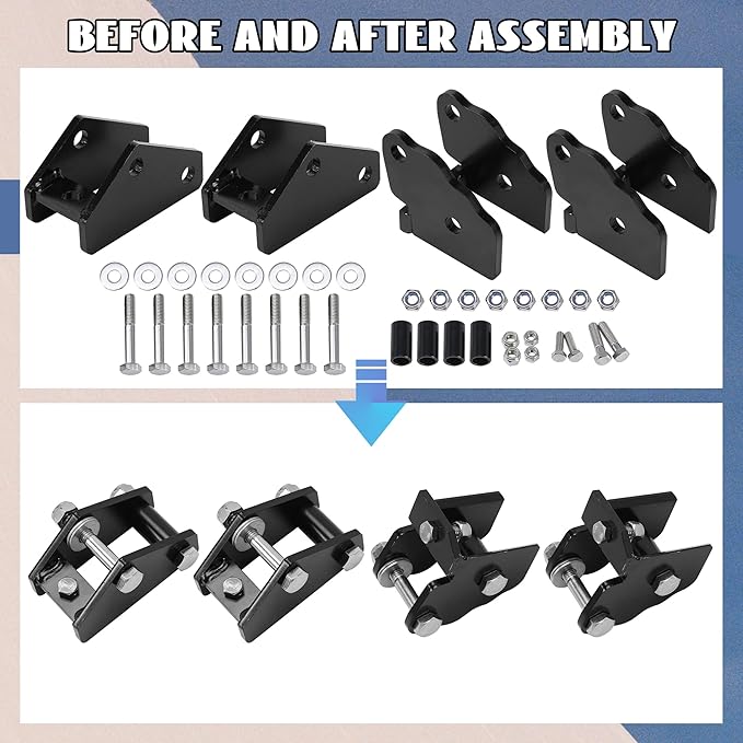 KUAFU 3" Front and Rear Suspension ATV UTV Lift Kit Steel Compatible With 2013-2021 Fullsize Polaris Ranger 570 Fullsize 570 XP 900 XP 900 XP 900 CREWXP 10001000 Diesel 1000 Diesel CREW