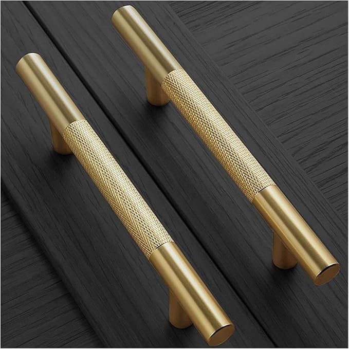 Door Handles Hardware Furniture Cabinet Brass Handles, Wardrobe Cabinet Door Handles,Single Hole (Size : Hole Centers: 96mm)