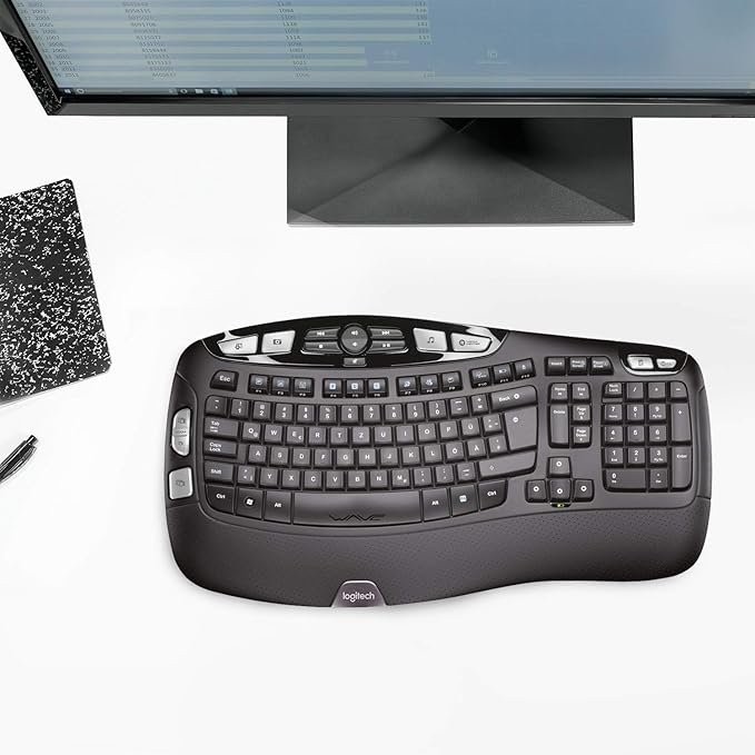 Logitech K350 Keyboard - Wireless Connectivity - RF - Black - USB Interface
