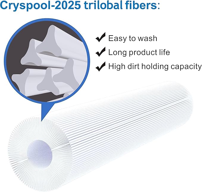 Cryspool® 08053 Filter Compatible with Jandy CS100, R0462200, PJANCS100, C-8410, FC-0821, 100 Sq. Ft Pool Filter Cartridge, 1 Pack
