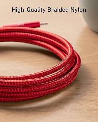 Anker Powerline+ II, USB A to Lightning Cable,MFi Certified for Flawless Compatibility with iPhone 11 Series SE/Xs/XR, and More(10FT,Red)