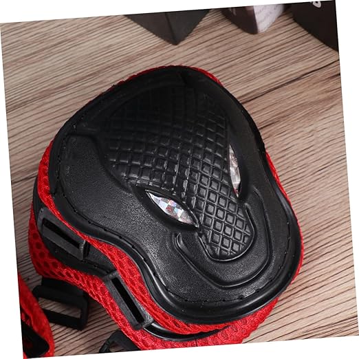 2 pcs Protective Gear Kit for Adults Knee Pads Elbow Pads and Roller-Skate Protectors for Skating Biking Skiing and Outdoor Sports Black and Red