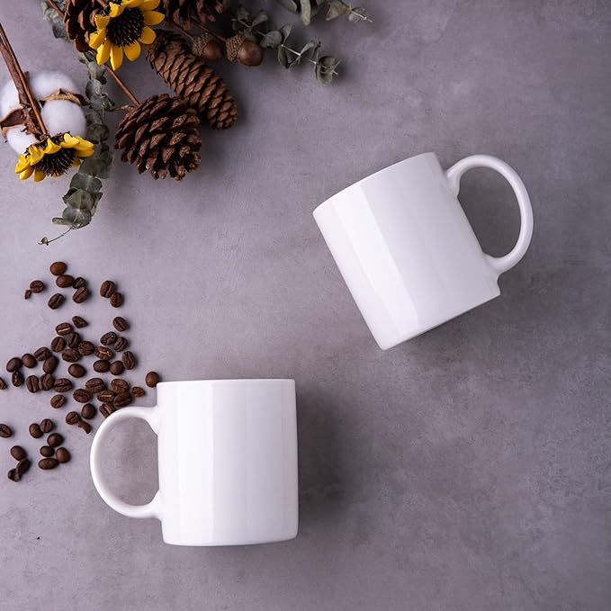12 OZ Off White Coffee Mugs, Ceramic Coffee Mugs with Large Handle for Man, Woman, Light Weight Coffee Mugs Set of 12 for LatteCappuccinoCocoaMilk, Dishwasher Microwave Safe
