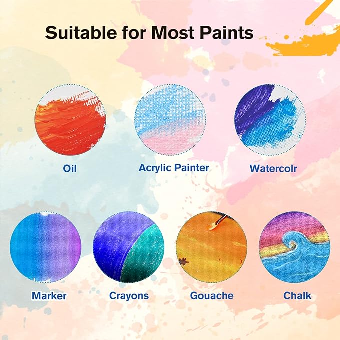 Simetufy 4 Pack 8x10 Inch Canvas Boards Canvas Panels-Gesso Primed Acid-Free 100 Cotton Blank for Acrylics Oil Watercolor Tempera Paint