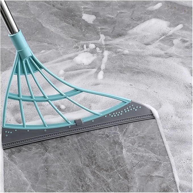 Silicone Broom Wiper Window Washing Multifunctional Household Home Floor Glass Hand-Push Mirror Cleaning Tools(Gray)
