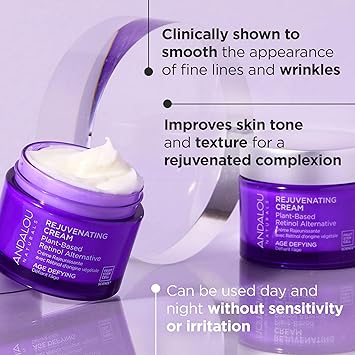 Andalou Naturals Age Defying Plant-Based Retinol Alternative Cream, 1.7 Ounce