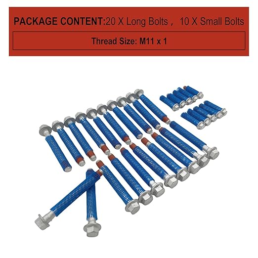Cylinder Head Bolt Set for Chevy Silverado, Corvette, GMC Savana, Sierra, Yukon, Cadillac Escalade, Buick, Pontiac Replaces ES72220 ES72390