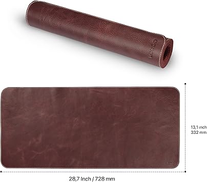 Londo Top Grain Leather Extended Mouse Pad Large Desk Mat for Office Gaming, Smooth Writing Surface, Non-Slip Base, Durable Stylish Workspace Accessory