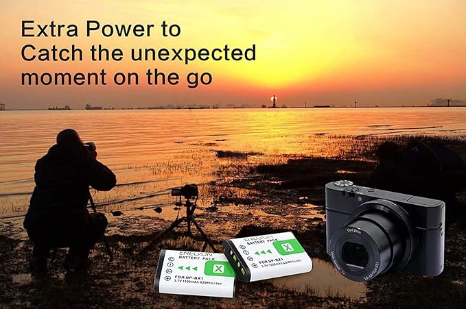 NP-BX1 ENEGON Battery (2-Pack) and Rapid Dual Charger for Sony NP-BX1 and Sony ZV-1, Cyber-Shot DSC-RX100, DSC-RX100 II/III/M4/M5/M6/M7/…£/…¤/…¥/…¦/VA, DSC-RX100M II, HDR-CX405
