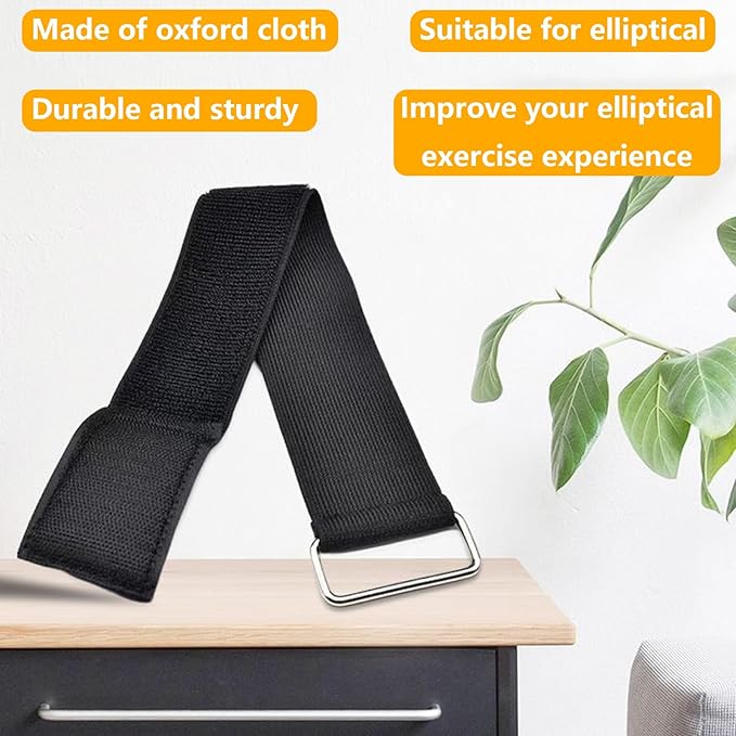 1 Pair 30cm Elliptical Machine Pedals Straps Stretchable Universal Rowing Machine Foot Straps Trainer Straps Leg Training Adjustable Easy to Install for Fitness Home Sports Office Accessories
