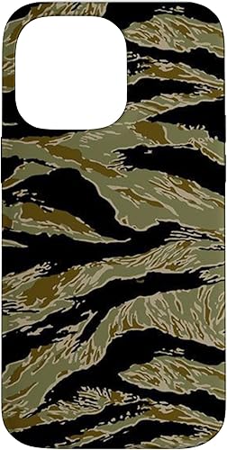 iPhone 14 Pro Max Tiger Stripe Camo Camouflage Pattern Vietnam War Green Brown Case