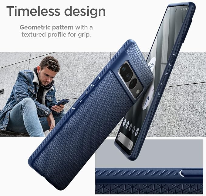 Spigen Liquid Air Case Compatible with Google Pixel 7 Pro - Navy Blue