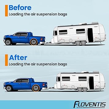 2Pcs Universal Air Ride Suspension Spring Bags Double Bellow Standard 5000 lbs for ChevyGMCRamFord Trucks Air Suspension Bags Kit (7X2B5813)