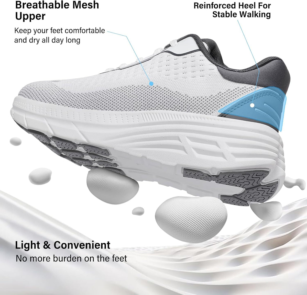Women's Wide Toe Box Walking Shoes–Non Slip Comfortable Cushioned Fashion Sneakers for Bunions Lightweight Zero Drop Tennis Running Shoe with Roomy Fit