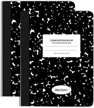 Composition Notebook, Wide Ruled - 9.75" X 7.5" - Hardcover Marble Notebooks for School - 2 Pack (100 Sheets In Each)