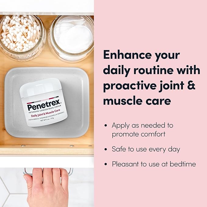 Penetrex Joint Muscle Therapy - Soothing Comfort for Back, Neck, Hands, Feet - Premium Whole Body Rub with Arnica, Vitamin B6 MSM Boswellia - Non-Greasy 2oz Cream