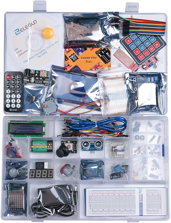 ELEGOO UNO R3 Project Most Complete Starter Kit with Tutorial Compatible with Arduino IDE (200 Components)