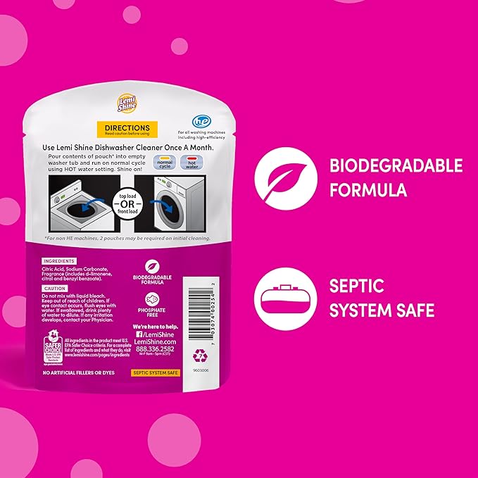 Lemi Shine Washing Machine Cleaner, Restore Performance, Biodegradable Ingredients (1 Count)