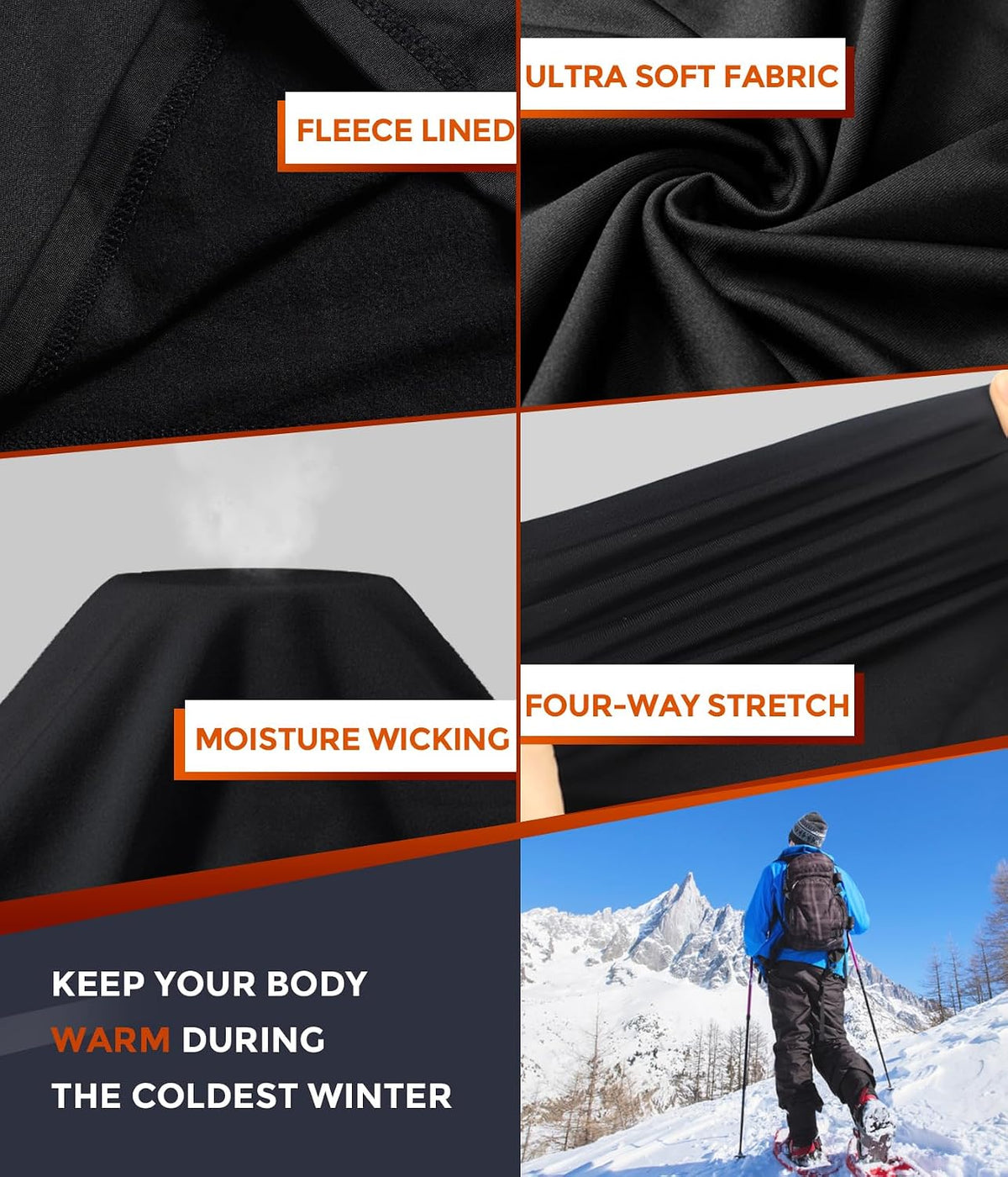 CL convallaria Thermal Underwear Long Johns Set Mens Winter Gift Hunting Gear Sport Base Layer Bottom Top