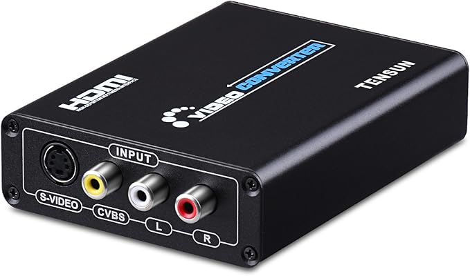 Tensun 3RCA AV CVBS Composite & S-Video R/L Audio to HDMI Converter Adapter Support 720P/1080P for PS2 PS3 NES SNES Nintendo 64 HDTV, TEN-HD069
