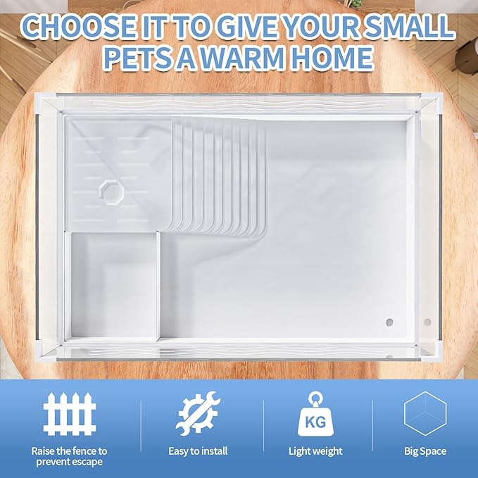 20" Turtle Tank Starter Kit(Light Filter), Reptile Tank, Acrylic Turtle Aquarium with Basking Platform, Removable Multi-Function Area Turtle Enclosure for Turtles 20"x12.6"
