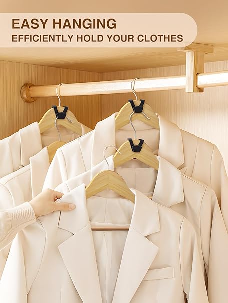 Smartor Clothes Hanger Connector Hooks 30 Pack, Closet Storage and Organization as Hangers Space Saving, Hanger Add on Hook as Closet Organizer, Stacking Hangers, Cascading Space Saver, Black