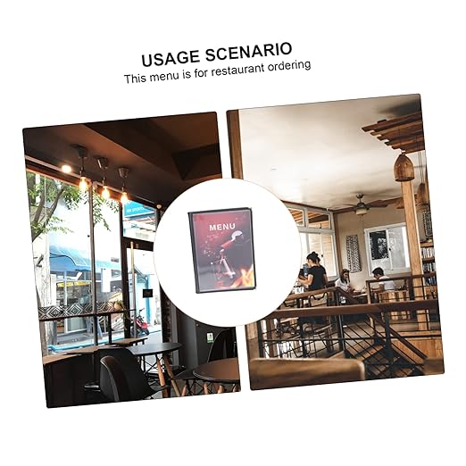 A4 Menu Cover Waterproof Recipe Book Protector Portable Restaurant Menu Folder for Restaurant and Cafe