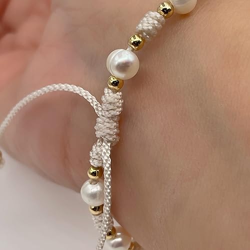 Holy Spirit 18K Gold Plated CZ Pendant on Dainty Pearls Bracelet Charm Catholic Gift Of Hope For Women and Teens