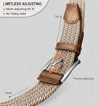 BULLIANT Stretch Belt Men,Mens Gift Woven Braided Web Belt 1 38 for Golf Casual Pants Shirts Jeans