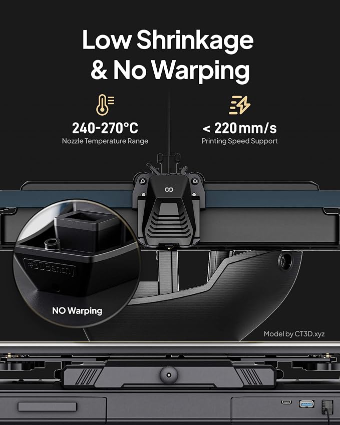 ELEGOO PETG-CF 3D Printer Filament 1.75mm Black 1KG