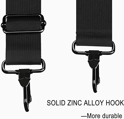 Adjustable 56-Inch Universal Shoulder Strap with Metal Hooks for Laptop Bags, Briefcases, Messenger Bags, Duffel Bags, Luggage, and Camera Bags – Black