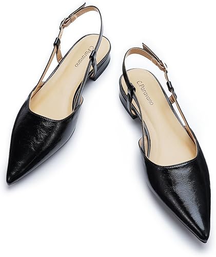 C.Paravano Women's Slingback Flats Pointed Toe Slingback Flats for Women.