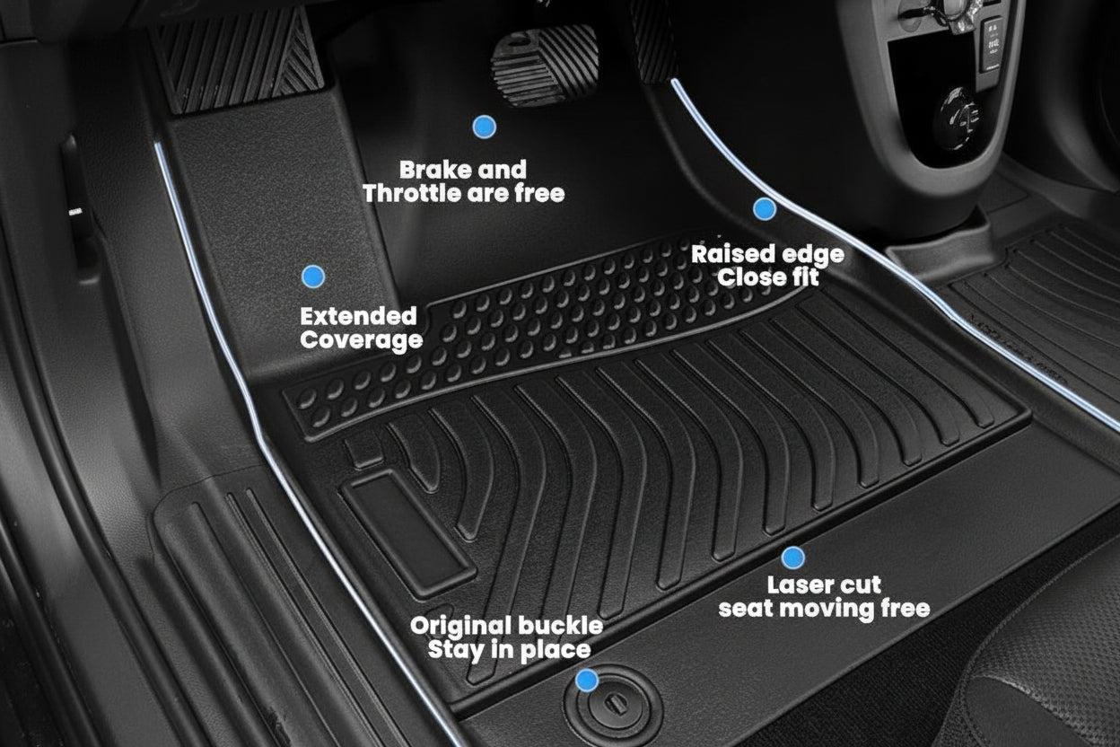 All-Weather Cargo Mat for 2023–2025 NIRO – TPE Rubber Trunk Liner, Odorless and Anti-Slip, Black