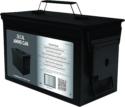 HOMESTEAD 50 Cal Metal Ammo Can - New Steel M2A1 Military Ammo Box, Airtight and Water-Resistant Ammo Box for Storage