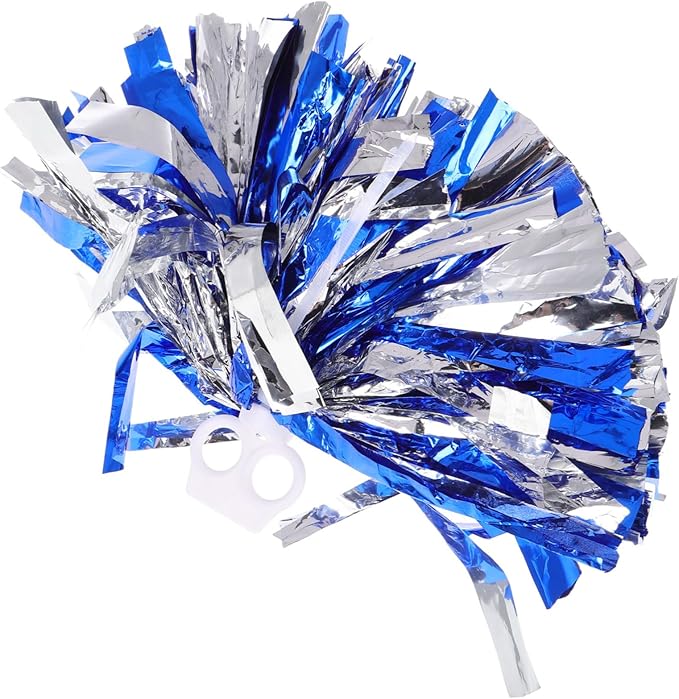 YARNOW Metallic Foil Cheerleading Poms 10 Pack for Boys and Girls Vibrant Hand Flowers