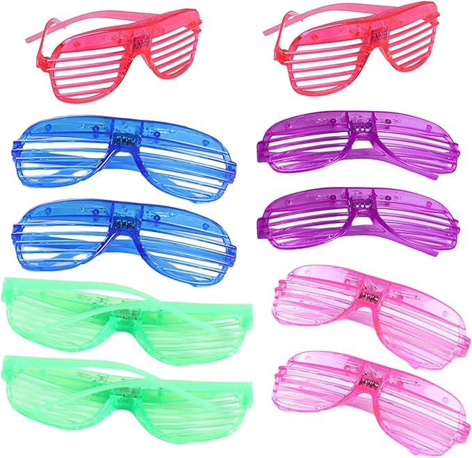 10Pcs/pack LED Shutter Glasses LED Glowing Sunglasses For Adults Teens Kids Party Birthday Decoration