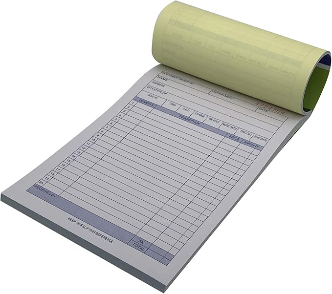 5 Pack Large Sales Order Book Receipt Invoice Duplicate Carbonless 50 Sets 5.916" X 8.716"