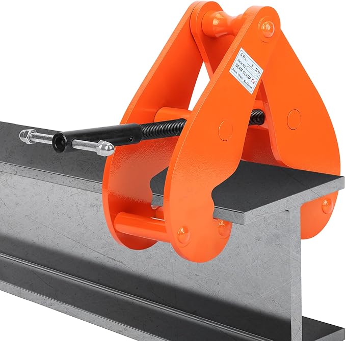 Nisorpa 11000lbs5 Ton Beam Clamp, Heavy Duty Vertical Beam Clamp, 3.14-12.59 Inch Adjustable Opening Range, Working Load Capacity I Beam Lifting Clamp for Rigging Heavy Duty Steel Beam Clamp Tool