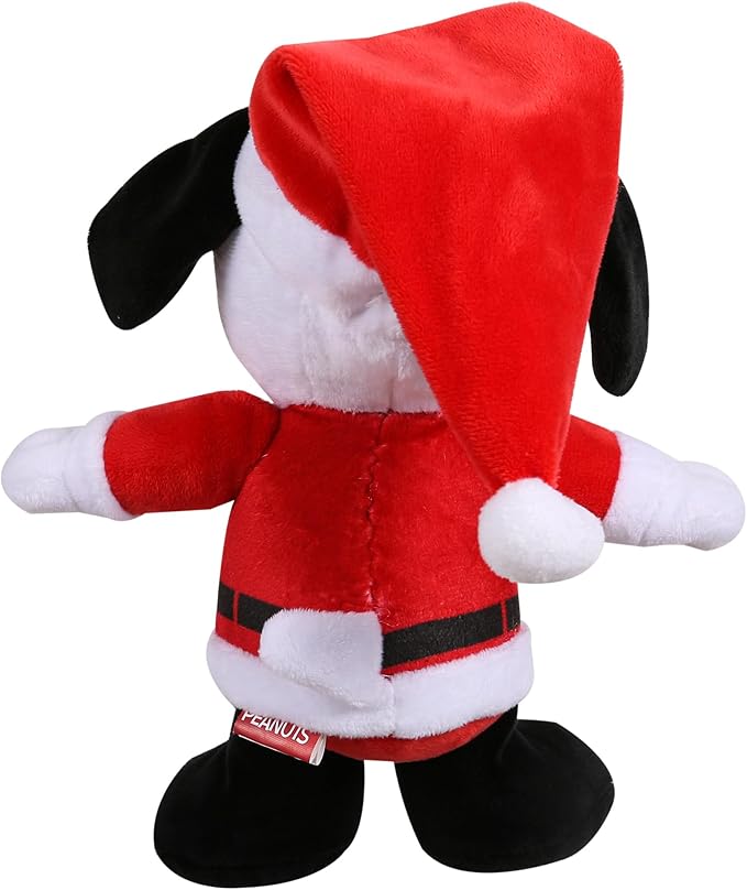 9" Holiday Snoopy Santa Plush Dog Toy with Squeaker Red and White Snoopy Plush Dog Toy Medium Squeaky Dog Toys- Cute and Soft Stuffed Dog Toys Officially Licensed