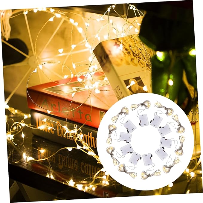 String Birthday Lighting Chain Battery Fairy Lights LED Wire Light Wall LED Fairy Light LED Meteor Lights Warm Light Lamp Wedding Decor LED Christmas Lights Black Plastic